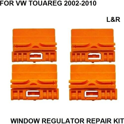 X4 Pieces For Volkswagen For VW Touareg ELECTRIC WINDOW REGULATOR REPAIR KIT / Front - Rear Side New 2002-2010