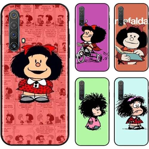 Lovely Hot Mafalda For OPPO Find X3 X2 K5 K3 R17 R15 R9S F19 F15 F11 F9 F7 F5 Neo lite Pro Black Soft Phone Case