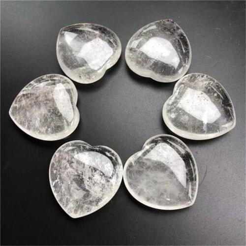 Crystal clear quartz Palm Stone Natural Quartz Gemstones Crystal Healing Love shape Stones Gemstone Worry Stone Heart Shape