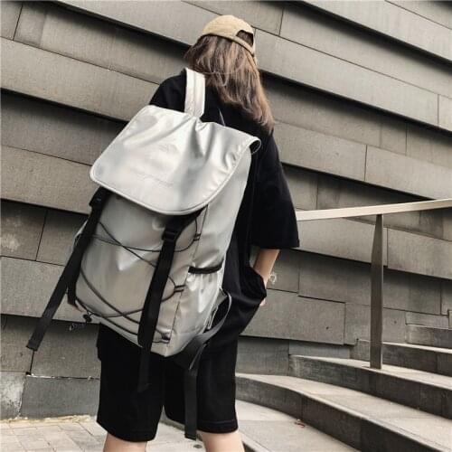 Cool Unisex Backpack Couple Backpacks Reflective Stripe Fashion Travel Backpack Large-capacity Backpacks Mochila Para Hombre