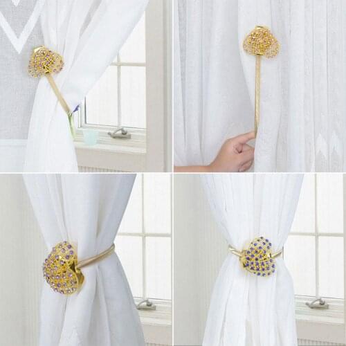 Magnetic Heart New Pearl Curtain Simple Tie Rope Accessory Rods Accessoires Backs Holdbacks Buckle Clips Hook Holder Home Decor