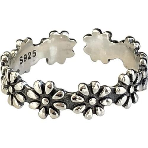 New Trendy Charm Flower Rings For Women Men Boho Knuckle Party Rings Punk Cocktail Jewelry Girls Gift anillos bijoux