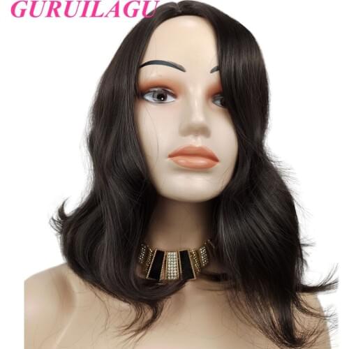GURUILAGU Synthetic Wig Color P1B/27 Body Wave Wigs for Black Women Side Part Cosplay Wig Heat Resistant Fiber Synthetic Hair