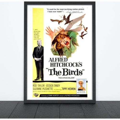 The Birds (1963) Poster American Natural Horror-Thriller Film Wall Decor Alfred Hitchcock Print Rod Taylor Tippi Hedren Art Gift