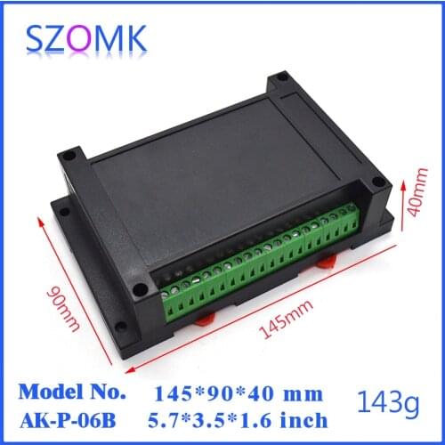 Plastic housing electronics case din rail enclosure junction box (4 pcs) 145*90*40mm szomk diy control enclosure outlets boxes