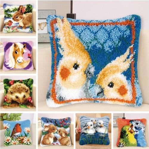 Animal Smyrna Knooppakket Klink Haak Kleed Bloemen Pillows Borduurpakket Kussen Embroidery Pillow 3D Do It Yourself Cross Stitch