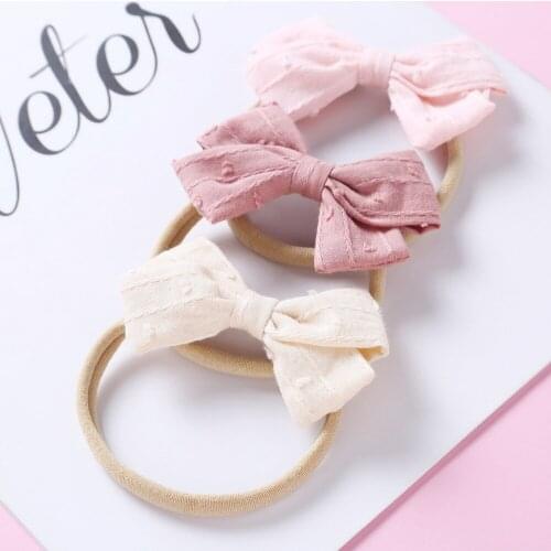 20Pcs/Lot Mini Dot Pinwheel Bow Nylon Baby Headband Handmade Fabric Pigtail Bow Clips For Girls Newborn Hair Accessory