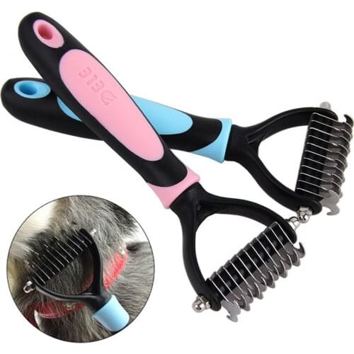 Cutter Pet Rakes Fur Knot Cutter Grooming Shedding Brush Comb Rake Pet Dog Cat Long Short Hair Metal Blade Pet Supplies
