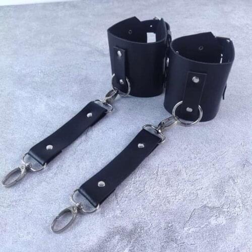 BDSM Restraints Erotic Leather Handcuffs Adult Cuffs Bondage Fetish fantasy Sex Toys For Women couples Games Flirting Store