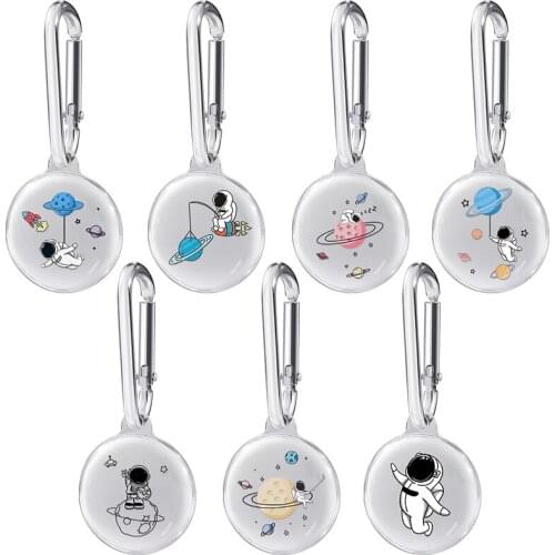 Cute Cartoon Astronaut TPU Clear Protective Cases For Apple AirTags Anti-lost Keychain For Air Tag Locator Tracker Device Fundas