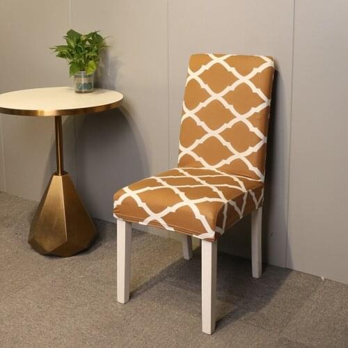 Modern Spandex Elastic Dining Chair Slipcover Printed Stretch Universal Chair Cover Slipcovers For Kitchen Hotel Dining Room 1Pc