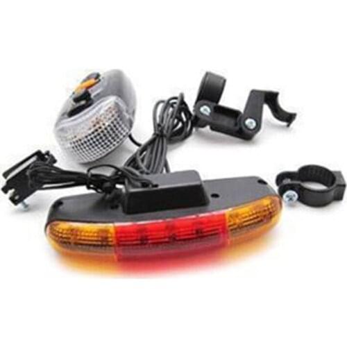 LED Bicycle Turning Light Bike Tail Lamp Electric Horn Brake Lamp for Safe Cycling Hiking Outdoor Bell Siren Dustproof Flashligh