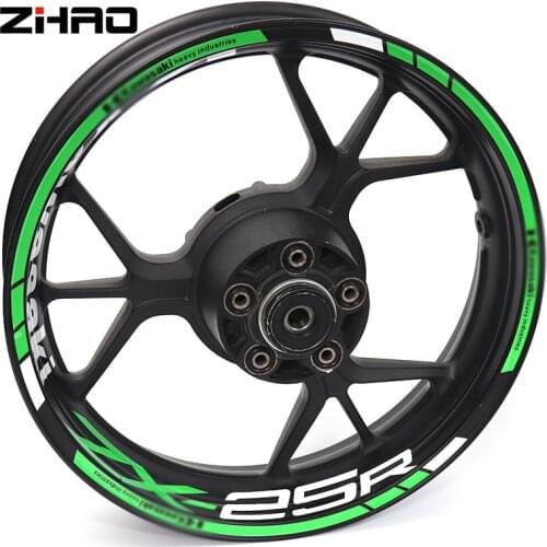 For Kawasaki ZX-25R ZX25R Motorcycle Reflective Wheel Rim Stripe Decal Sticker Front Rear Decal Full Set