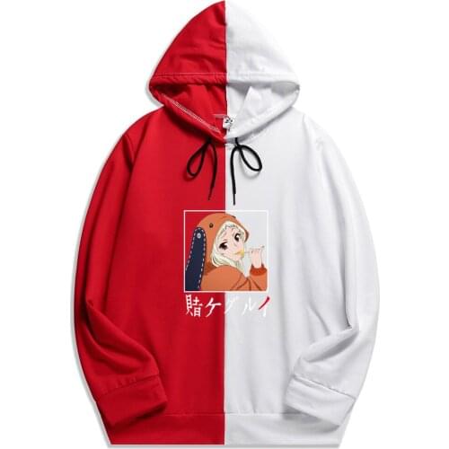Anime Kakegurui Print Hoodie Yomotsuki Runa The Sharingan Double Color Hoodies Pullover Sweatshirt Harajuku Thin Clothing
