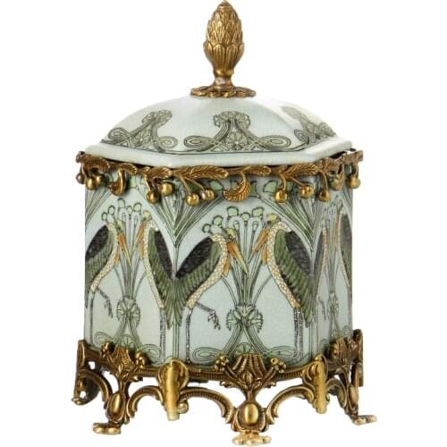 Zq American and European Style High-End Luxury Home Ornament Storage Jar Living Room Jewelry Box Decoration