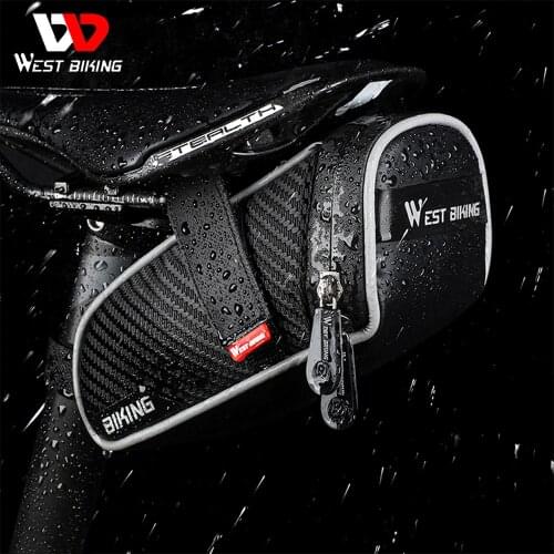 WEST BIKING S/L Size Bicycle Rear Seatpost Bag Pannier Reflective Pouch MTB Road Bike Saddle Bag Waterproof Cycling Equipment