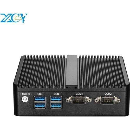 XCY Mini PC Quad Cores Intel Celeron J4105 Windows 10 DDR3L mSATA SSD 300M WiFi RS232 Dual Ethernet HDMI VGA 4*USB Fanless