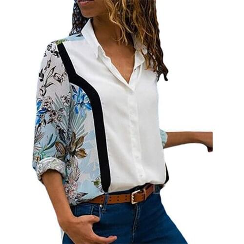 New Women Chiffon Blouse Shirt 2019 Female Clothing Long Sleeve Blusas Chiffon Womens Office Blouses Printed Casual Lady OL Top