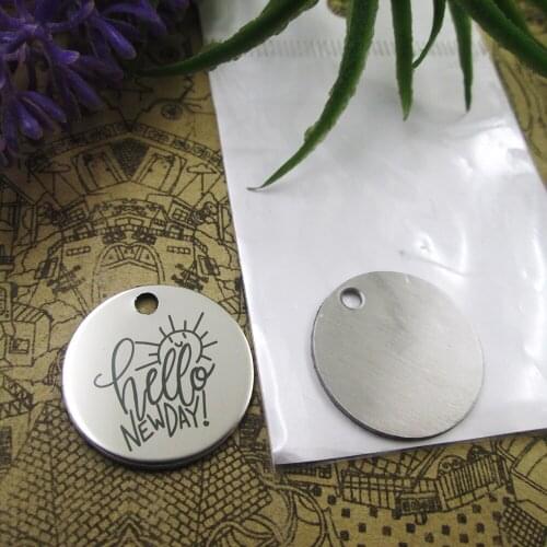 20pcs--"HELLO NEW DAY"stainless steel charms 5 styles for choosing DIY Charms for necklace bracelets