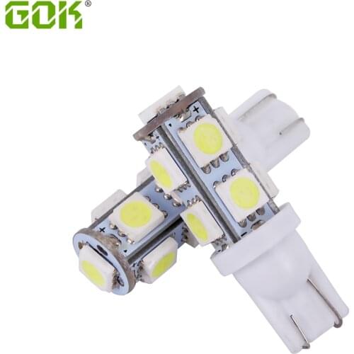 100pcs T10 9led 5050 smd Car 194 168 192 W5W LED t10 9smd Automobile Bulbs Lamp Wedge led Interior Light car-styling