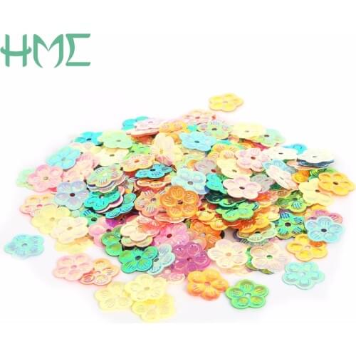 20g/lot Flower Leave Sequins 4*8mm/13mm PVC Decoration Sewing DIY Wedding Craft Scrapbook For Clothing Creamy White/Random Mixed