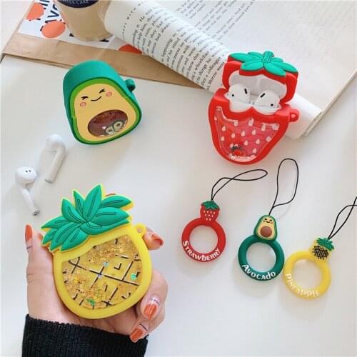 3D Cartoon Case for AirPods Cute Cover Silicone Bluetooth Earphone Protective Case for Apple Airpods 1 2 Fruit Reduced Pressure