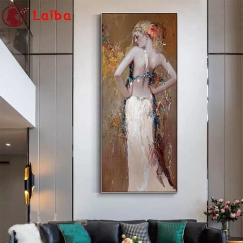 5d photo Round Diamond Painting Abstract art, sexy woman back view Full Drill Square Mosaic Home Decor Handmade Embroidery Gift