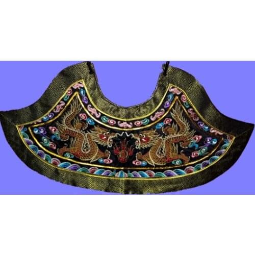 7 Designs Qing Dynasty Emperer Officers Official Costume Shoulder Piece Yun Jian Delicate Embroidered Dragon Pi Ling Wing Collar