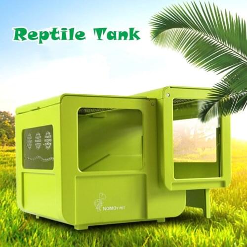 Tortoise Terrarium Reptile Vivarium Box Turtle Aquarium Tank With Basking Platform Reptile Habitat Amphibious Frog Breeding Box