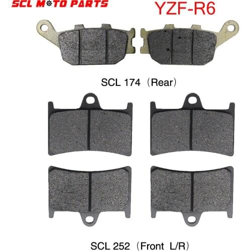 ALconstar-Motorcycle Brake Pad Set For Yamaha YZF-R6 2003 2004 2005 2006 2007 2008 2009 2010 2011 2012 2013 Front& Rear Disc Pad