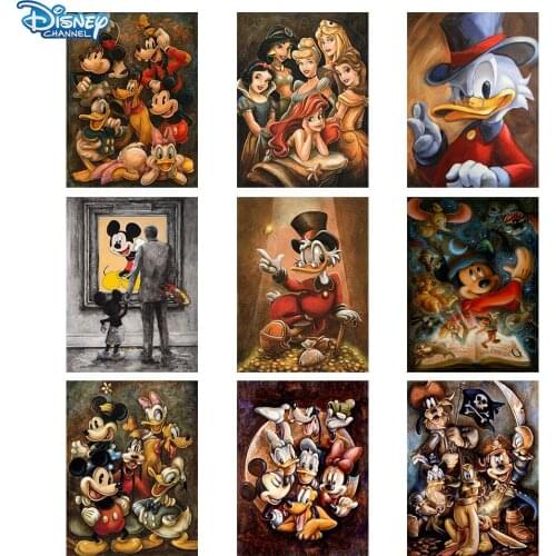 Disney DIY Mickey and Minnie Diamond Painting Mickey Mouse and Donald Duck Full Round Diamond Embroidery Childlike Handicrafts