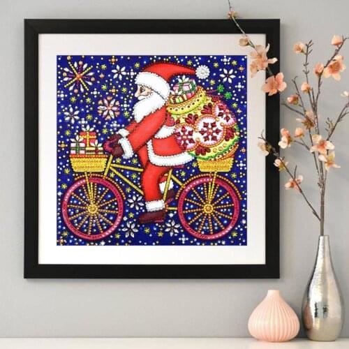 5D DIY Special Shaped Diamond Painting Santa Claus Girl Embroidery Mosaic Kits Bedroom A Living Room Hotel Decor Approx 30*30 cm
