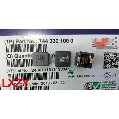 Free Shipping 10PCS/lot 7443321000 W E patch high current inductor 1210-10UH 10A 12X11X10MM