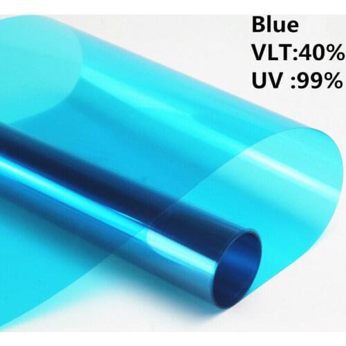 Sunice 60"x20" Decorative window film Blue color solar tint anti-UV privacy protective glass sticker home decor