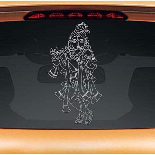 Elegant Krishna Music Murals Vinyl Car Rear Window Glass Decorative Sticker, Art Home Decor Wallpapers L1212