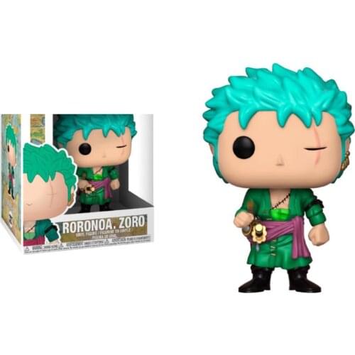 FUNKO ONE PIECE 10cm Roronoa Zoro 327# Japanese Anime Cartoon Action Figure Collection Model Toys for Children