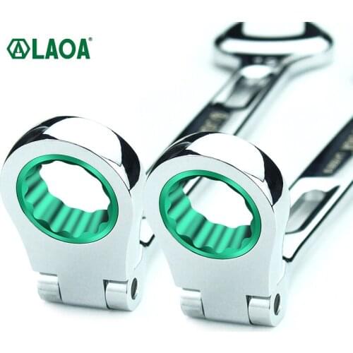 LAOA Adjustable Ratchet Wrench CR-V Materials Quick Dual-purpose Ratchet Open Torx Wrench Labor-saving Double-ended Wrench