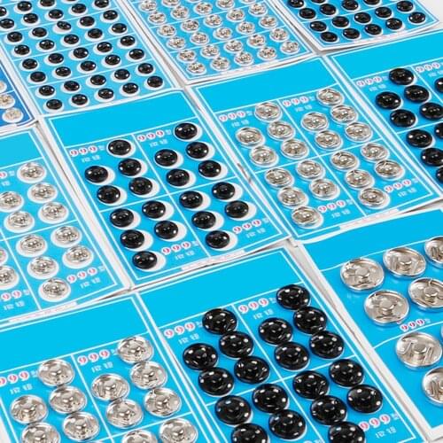 Black Silver Metal Snap Buttons Fasteners Press Button 8/12/16/20mm Stainless Steel Stud Sewing Accessories Buttons Scrapbooking