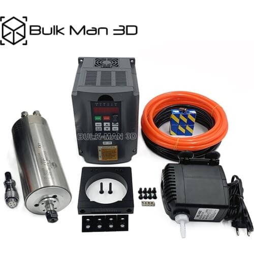1.5KW Water Cooled Spindle Motor Bundle with VFD Inverter 80mm Spindle Mount Kit 75W Water Pump for WorkBee LEAD CNC Engraver