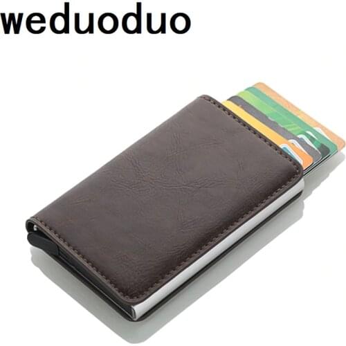 Weduoduo Rfid Card Holder Men Wallets Money Bag Male Vintage Credit Card Holder 2019 Small Leather Smart Wallets Mini Wallets