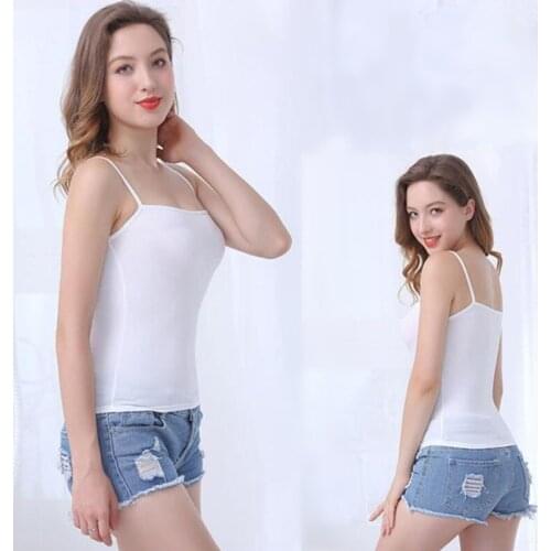 Fashion Women Sexy Lower Neck Backless Summer Camis Top Tanks Bottoming Shirt Girls Solid Color Sleeveless Camisole One Size