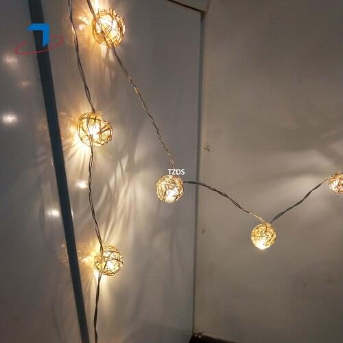 10 Leds Metal Ball Light String Fashion Girls Indoor Bedroom party for Romantic Festival Decoration Light LED Lamp