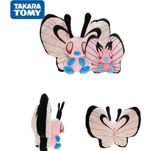 Takara Tomy Pokemon Anime Cute Butterfly Plush Doll Cartoon Butterfree Stuffed Toy Dolls Room Accessories Children Birthday Gift