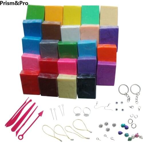 24 Colors Flexible durable texture Polymer Clay DIY Soft Modelling Clay Set with 5 pcs Tools Gift Box for Child Nontoxic Toys