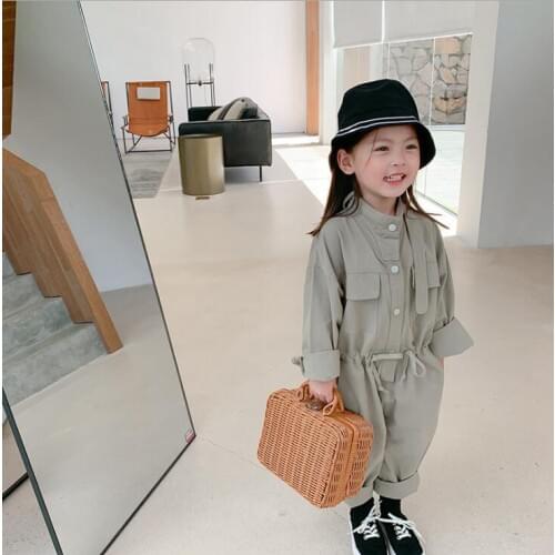 2020 New Girls Boys Overalls Autumn Cotton Fashion Kids Pants 1-6t QW125