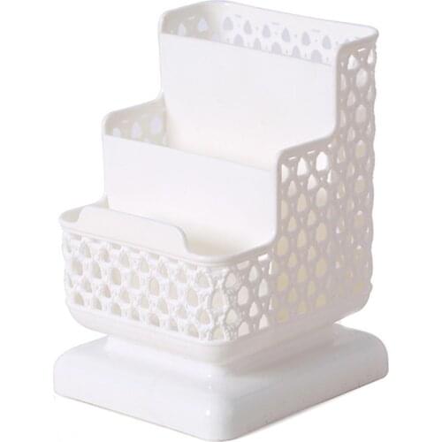 Office Organizer Desktop Pen Storage Box Pencil Brush Pot Pen Holder Makeup Brush Plastic Container Sundries Desk Organi NW