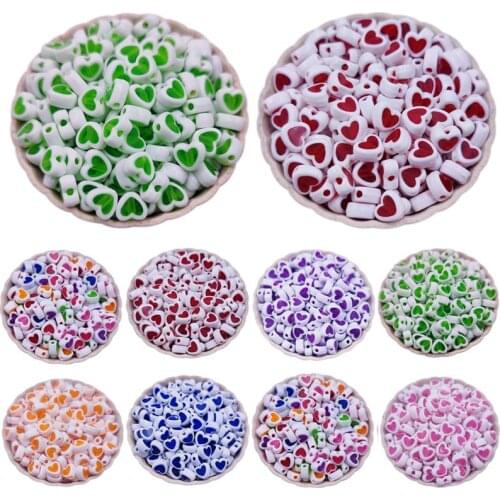 50Pcs 8mm Transparent Heart Loose Beads DIY For Jewelry Making Wholesale Necklace Bracelet Pendant