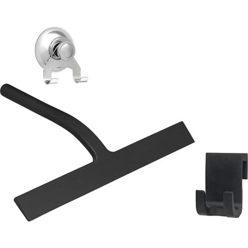 Shower Squeegee Silicone Set Shower Black with Stainless Steel Core Shower Cubicle Squeegee