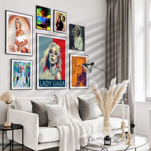 Modern Music Idol Canvas Painting Hot Lady Gaga Singer Star Posters and Prints Wall Art Pictures for Living Room Home Decoration