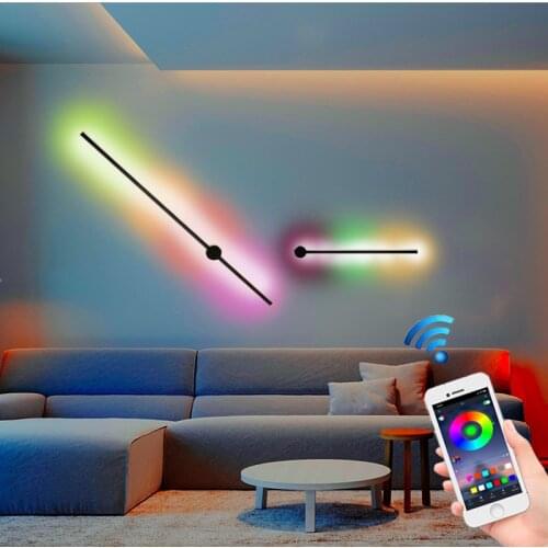 Modern Led Wall Lamp RGB Remote Control Adjustable Wall Lamp Coloful Wall Light Living Room Decoration Bathroom Light Fixtures